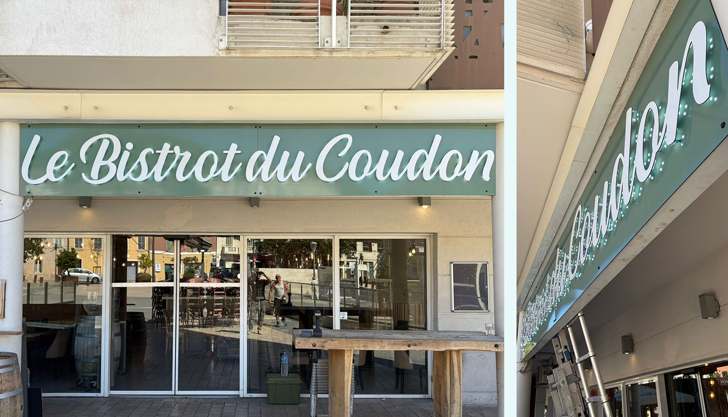 photos réalisations enseigne le bistrot du coudonl